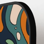 おもしろいはっきりしたサイケデリック旋回パターン名前をカスタムする ピックルボールラケット (左詳細)