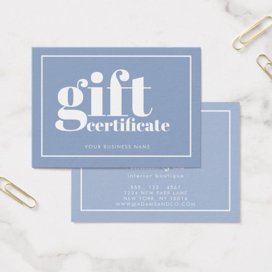 おもしろいはっきりしたタイポグラフィツートーンギフト券 (オフィス)