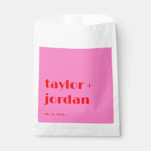 おもしろいはっきりしたタイポグラフィピンクレッド結婚ズ フェイバーバッグ (正面)