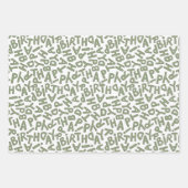 おもしろいはっきりしたハッピーバースデーお祝い ラッピングペーパーシート (正面2)