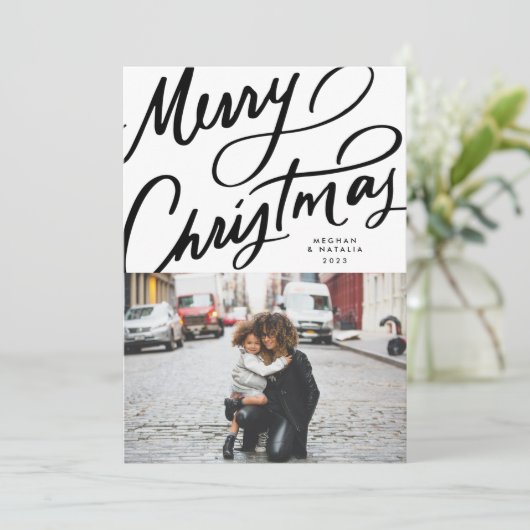 おもしろいはっきりしたハンドレターメリークリスマス シーズンカード (スタンド正面)