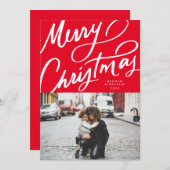 おもしろいはっきりしたハンドレターメリークリスマス シーズンカード (正面/裏面)