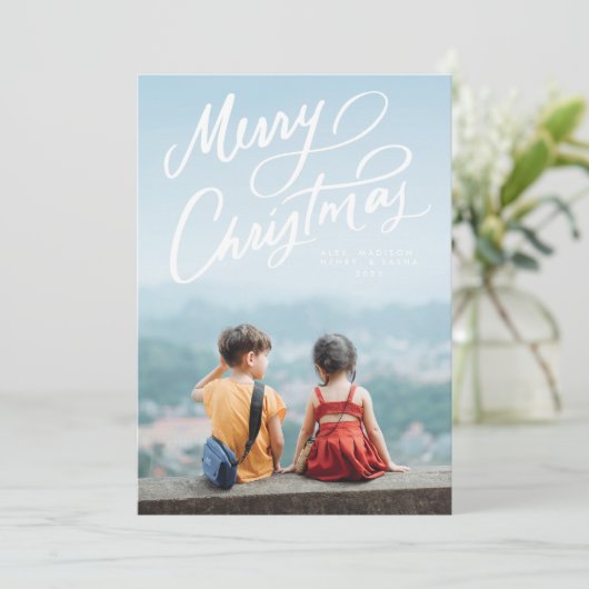 おもしろいはっきりしたハンドレターメリークリスマス シーズンカード (スタンド正面)