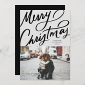おもしろいはっきりしたハンドレターメリークリスマス シーズンカード (正面/裏面)