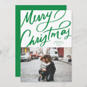 おもしろいはっきりしたハンドレターメリークリスマス シーズンカード (正面/裏面)