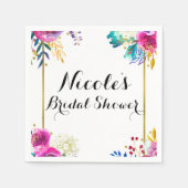 おもしろいはっきりしたブライトウォーターフローラシエレガントック スタンダードカクテルナプキン (正面)