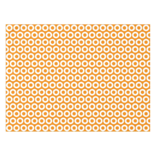 おもしろいはっきりしたブライトオレンジ色の白色の幾何学的パターン テーブルクロス (正面(横))