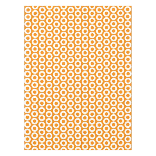 おもしろいはっきりしたブライトオレンジ色の白色の幾何学的パターン テーブルクロス (正面)