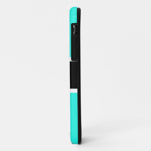 おもしろいはっきりしたブラックカラフルアクアミントスキーストライプ文字 Case-Mate iPhoneケース (裏面/左)