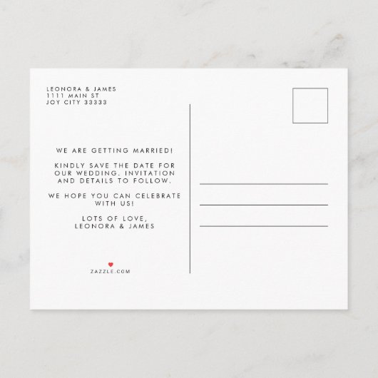 おもしろいはっきりしたマゼンタピ結婚ンク救のThe 案内ポストカード (裏面)