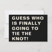 おもしろいはっきりしたモダン白黒結婚タイポグラフィ セーブザデート (正面)