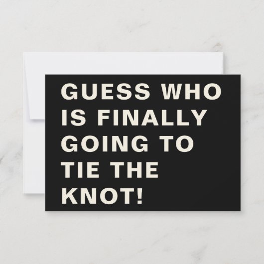 おもしろいはっきりしたモダン白黒結婚タイポグラフィ セーブザデート (正面)