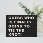 おもしろいはっきりしたモダン白黒結婚タイポグラフィ セーブザデート (スタンド正面)