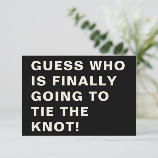 おもしろいはっきりしたモダン白黒結婚タイポグラフィ セーブザデート (スタンド正面)