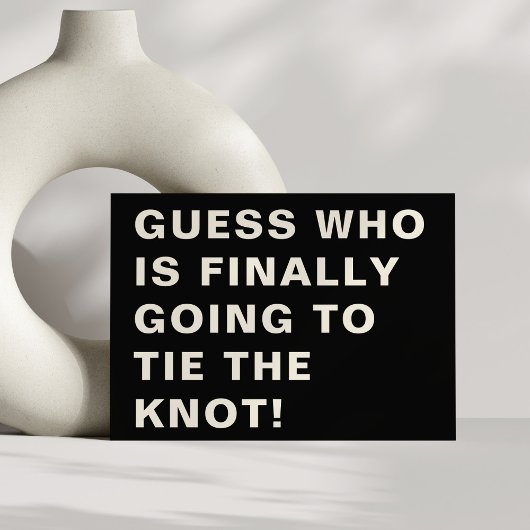 おもしろいはっきりしたモダン白黒結婚タイポグラフィ セーブザデート