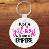 おもしろいはっきりした女子ボスガーリータイポグラフィ キーホルダー (正面)