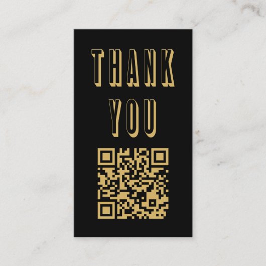 おもしろいはっきりした感謝してい金ゴールドQRコード格納装置カード エンクロージャーカード (正面)