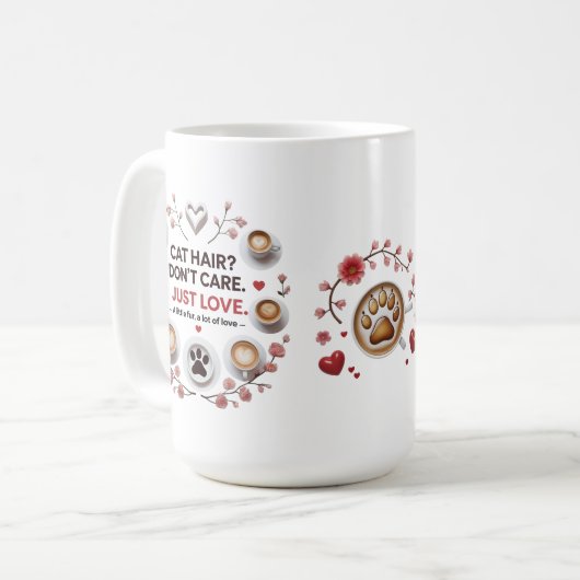 おもしろいはっきりした猫好き引用文カップ コーヒーマグカップ (正面左)