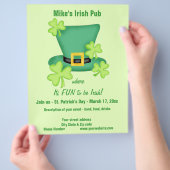 おもしろいはアイリッシュセントパトリックのビジネスプロモーション チラシ (手)