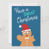 おもしろいはクリスマスのジンジャーブレッドマンを持つ カード (正面)