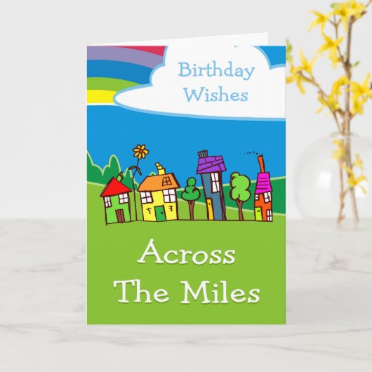 おもしろいはマイルズ誕生日の家を望む カード (黄色い花)