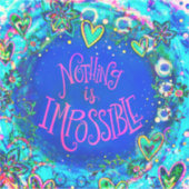 おもしろいは何も不可能なインスピレーションでやる気を起こさせるはない シール (正面)