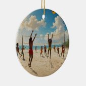 おもしろいは太陽ビーチバレーボール油絵を描、 セラミックオーナメント (右)