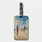 おもしろいは太陽ビーチバレーボール油絵を描、 ラゲッジタグ (裏面縦)