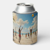 おもしろいは太陽ビーチバレーボール油絵を描、 缶クーラー (缶裏面)