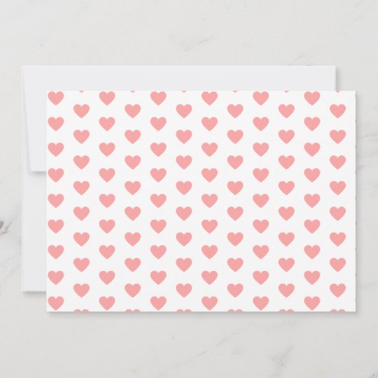 おもしろいは女の子の赤ちゃんシャワーピンクのハート写真 招待状 (裏面)