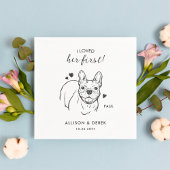 おもしろいは彼女の最初のブルドッグフランスのの愛結婚した スタンダードカクテルナプキン