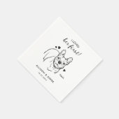 おもしろいは彼女の最初のブルドッグフランスのの愛結婚した スタンダードカクテルナプキン (角)