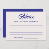 おもしろいは月の赤ん坊のシャワーの上にある男女兼用 アドバイスカード (正面/裏面)