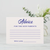 おもしろいは月の赤ん坊のシャワーの上にある男女兼用 アドバイスカード (スタンド正面)