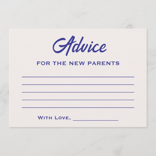 おもしろいは月の赤ん坊のシャワーの上にある男女兼用 アドバイスカード (正面)