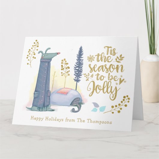 おもしろいは犬のクリスマスとしすてきてかわいい カード (正面)