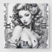 おもしろいは私のミドルネームAIコンセプトアートby Xzendor7 スクエア壁時計 (正面)