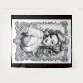 おもしろいは私のミドルネームAIコンセプトアートby Xzendor7 タペストリー (正面(横))