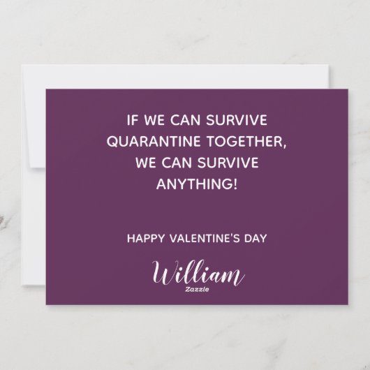 おもしろいは私の検疫2021写真とバレンタイン シーズンカード (裏面)