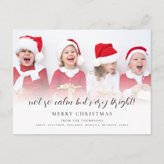 おもしろいは穏やかではないが、非常に明るいスクリプト写真 シーズンポストカード (正面)