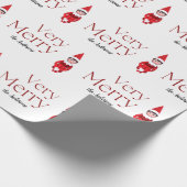 おもしろいは非常に陽気なクリスマス小妖精や小人家族の休日 ラッピングペーパー (角)