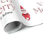 おもしろいは非常に陽気なクリスマス小妖精や小人家族の休日 ラッピングペーパー (ロールコーナー)