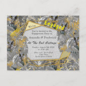 おもしろいは黄色と灰色の植物ので表葉現される インビテーションポストカード (正面)