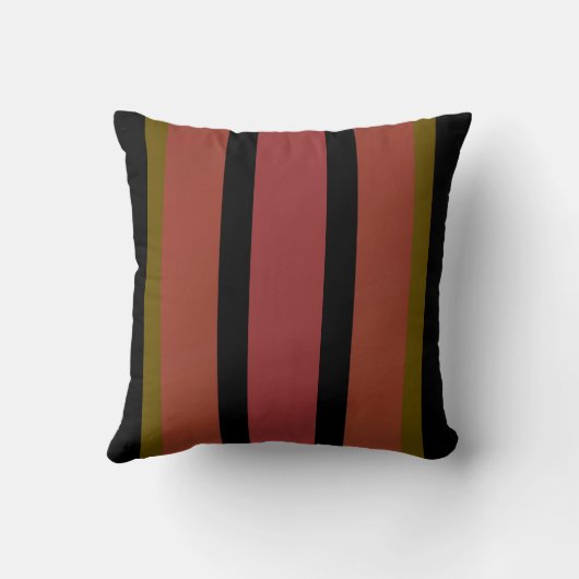 おもしろいは黒くか緑または燃やされたオレンジか錆で縞で飾ります クッション (裏面)