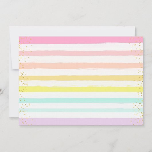 おもしろいは1人の女の子へ1st誕生日レインボーフォト 招待状 (裏面)