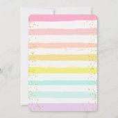 おもしろいは1人の女の子1st誕生日レインボー金ゴールド 招待状 (裏面)