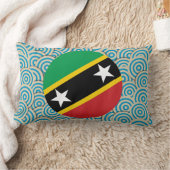 おもしろいは、聖者Kittsの円形の旗およびネビス満ちました ランバークッション (ブランケット)