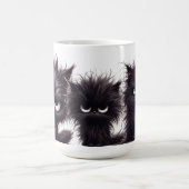 おもしろいふわ怒黒ネコ コーヒーマグカップ (中央)