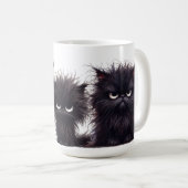 おもしろいふわ怒黒ネコ コーヒーマグカップ (正面右)
