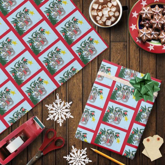 おもしろいぶら下がったクリスマス ラッピングペーパー